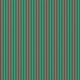 Katoen Poplin Print - Stripes   - Green Chocolat