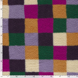 Teddy -  Blocks   - Ecru Pink  Green