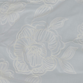 Verhees Textiles - Cotton Embroidery - Flowers - White