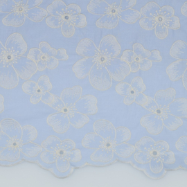 Verhees Textiles - Cotton Embroidery 2 Side Border - Light Blue