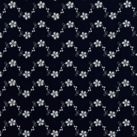 Double Gauze - Embroidery - Verhees Textiles - Navy