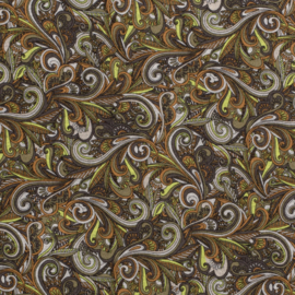 Jacquard - Paisley   - Lime Ochre