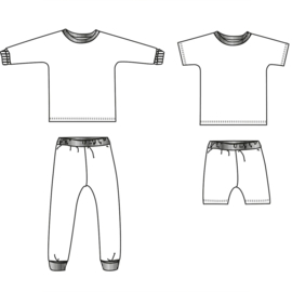 Ikatee Patterns Sacha  - PJ Set  - 3 - 12 yr - Unisex  -  Paper Sewing Pattern