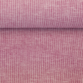 Swafing  - Linnen Katoen   -  Pencil Stripes   - Fuchsia 101935