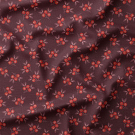 Corduroy - Babyrib - Tiny Flowers  - Aubergine