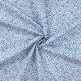 Katoen Print | Flowers | Blue 044