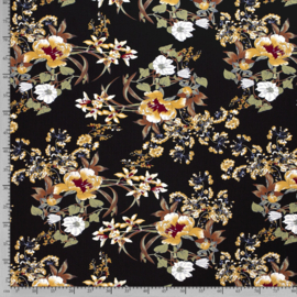 Viscose Flowers - Black