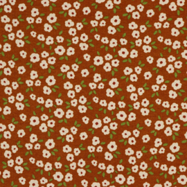 Verhees Textiles - Rib Jersey - Small Flowers - Terra