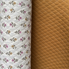 Stepped - Quilted - Flowers   - Double Sided -  Havanna