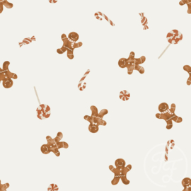Family Fabrics | French Terry  Print | Gingerbread Man