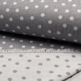 Jaquard Double Face | Dots  - Grey