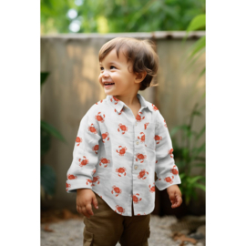 Double Gauze Organic - Crabs - Light Blue