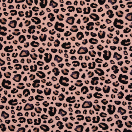 Swafing Tricot Jersey  - Leopard Print - Pink