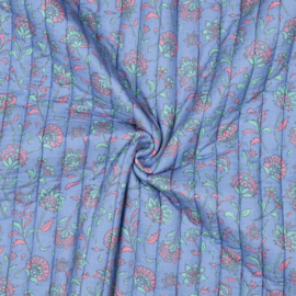 Verhees Textiles - Stepped - Quilted - Flowers   - Double Sided -  Flowers   - Lavender