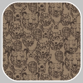 dierenprint tricot bruin 03321.004-  stofbreedte 145cm