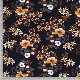 Viscose Flowers - Dark Blue