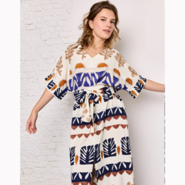 Atelier Jupe - Viscose - Off White with Sun and Abstract Shapes