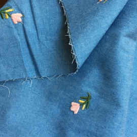 Jeans Embroidery - Pink Roses