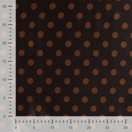 Viscose Satijn Print - Dots  - Dark Brown