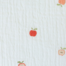 Swafing - Double Gauze -  Tiny Apples - White