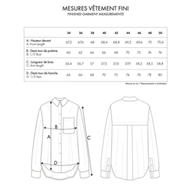 Atelier Brunette - La Chemise Boyish   - Paper Sewing Pattern