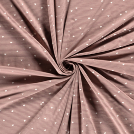Tricot Print  - Heart - Soft Pink