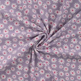 Qjutie - Ribprint   - Daisy  - Lavender