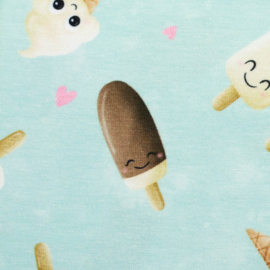 Swafing Tricot Jersey  - Too Cute to melt by mrs  Mint design - Light Blue