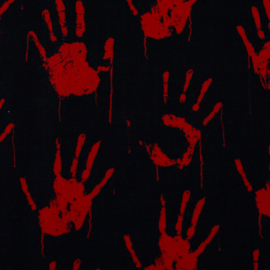 Swafing Katoen - Boo Halloween - Bloody Handprint Black