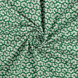 Loes van Oosten -  Jersey  - Flower Graphic   - Green