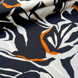 Deadstock - Katoen  - Leaves  - Orange  Black