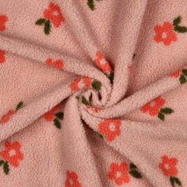 Verhees Textiles - Teddy - Flower    - Soft Pink