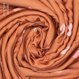 Fibremood - Viscose Satin - Square Texture - Maude - Brown Pink