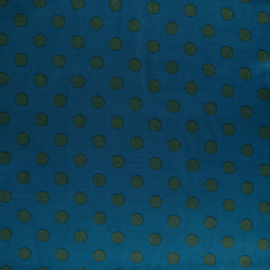 Viscose Satijn Print - Dots  - Teal . Green