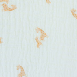 Swafing - Double Gauze -  Tiny Giraffe  - White
