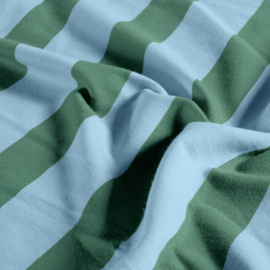 French Terry - Stripes Vertical - Green Blue