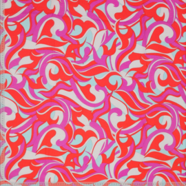 Viscose Print - Vintage - Pink Lightblue