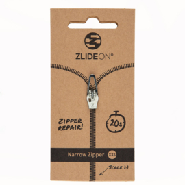 ZlideOn - Narrow Zippe XXS  - Ritstrekker - Silver