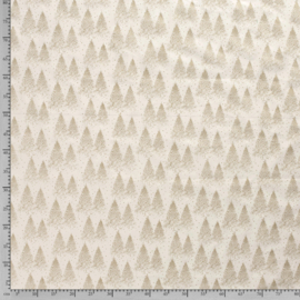 Katoen Print Kerst - Denneboom  - Off White