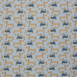 Swafing Tricot Jersey  - Cool Dogs by JaTiJu - Blue