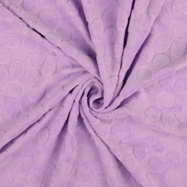 Stretch Badstof - Bloemen Retro - Lilac