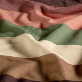 French Terry - Stripes - Green Pink Sand