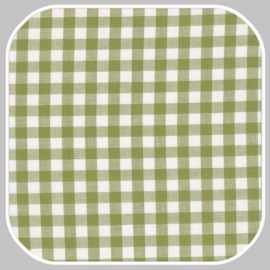 Verhees textiles - Poplin - Katoen Ruit  | M | olijf