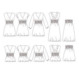 Ikatee Patterns - Sifnos - Blouse Dress or Skirt  - 32/52  - Paper Sewing Pattern