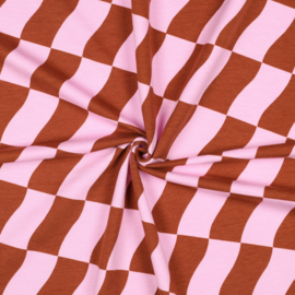 Verhees Soft Sweat - Check - Pink Brown