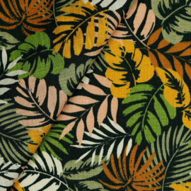 Linnen  Washed -  Tropical Leaves