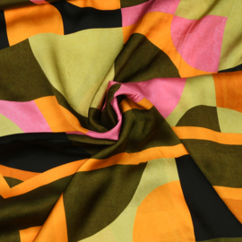 Bittoun - A la Ville - Viscose  - Graphic Lines -  Lime Pink Orange