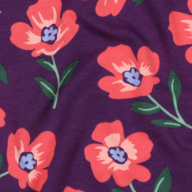 French Terry  - Flowers  - Purple