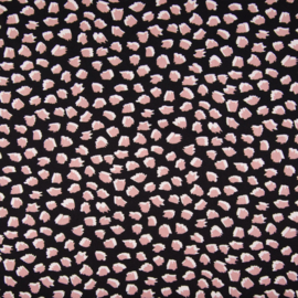 Viscose Twill Print |  Black - Pink