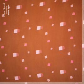 Fibremood - Viscose Satin - Square Texture - Maude - Brown Pink